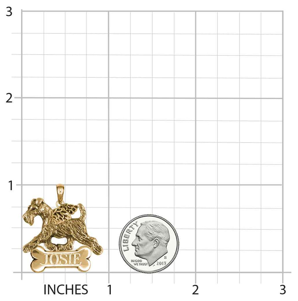 Fox Terrier Angel Jewelry Gold Vermeil Handmade Fox Terrier Pendant  FXT3-ANPVM