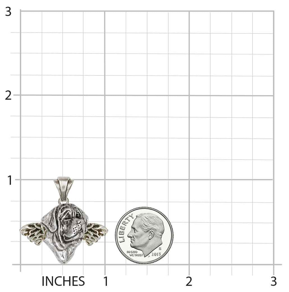 Mastiff Angel Pendant Jewelry Sterling Silver Mastiff Angel Charms And Mastiff Angel Jewelry MS1-AP