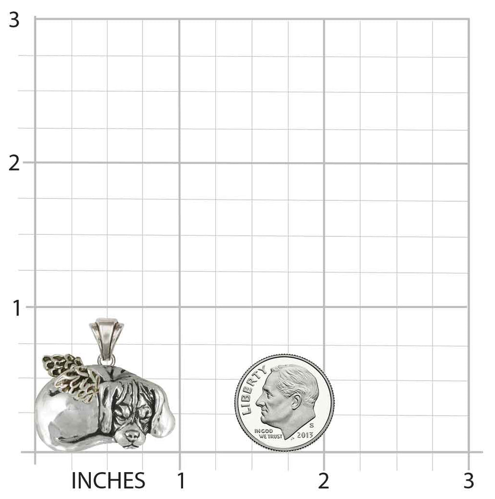Napping Puggle Angel Pendant Jewelry Sterling Silver Napping Puggle Angel Dog Pendant PGL6-AP
