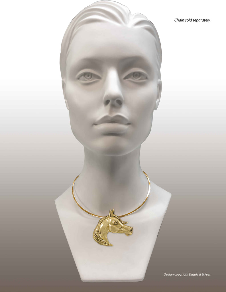 Arabian Horse Pendant 14k Gold Vermeil Handmade Arabian Horse Jewelry  ARB1-SLDVM