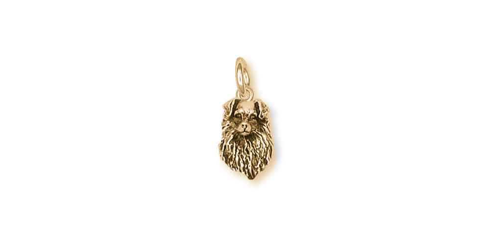 Australian Shepherd Charm Jewelry 10k Yellow Gold Dog Charm AU8D-10K