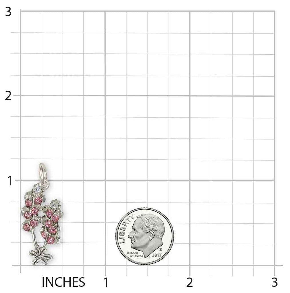 Pink Bluebonnet Charm Sterling Silver Handmade Pink Bluebonnet Jewelry  BBDP-C