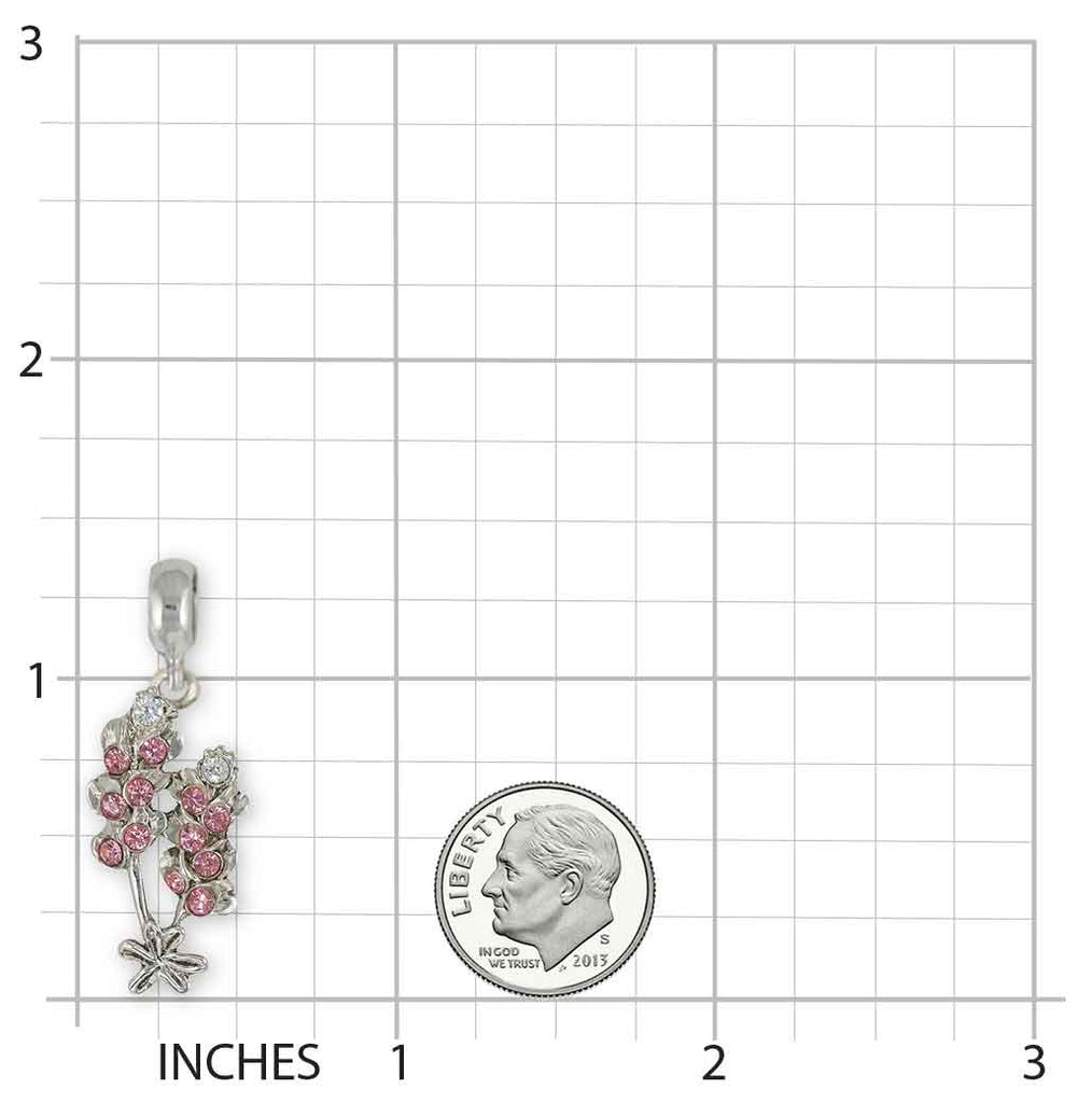 Pink Bluebonnet Charm Slide Sterling Silver Handmade Pink Bluebonnet Jewelry This Charm Will Fit A Pandora® Slide Bracelet BBDP-PNS