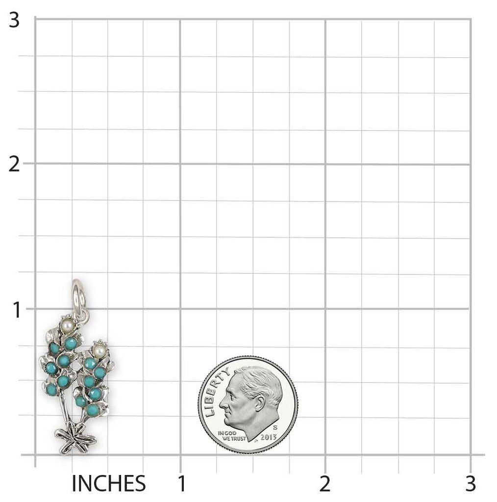 Bluebonnet Charm Sterling Silver Handmade Bluebonnet Jewelry  BBDT-C