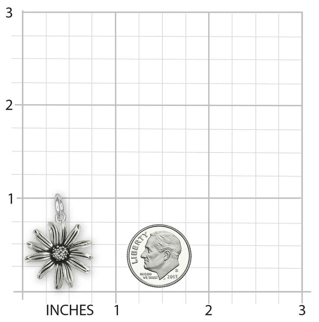Black Eyed Susan Charm Jewelry Sterling Silver Handmade Flower Charm BES1-C