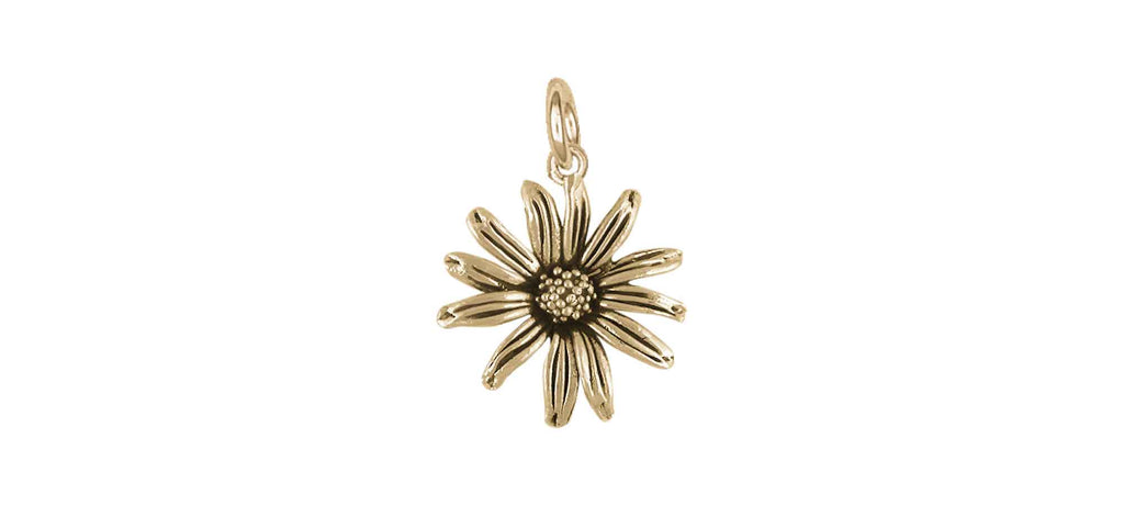 Black Eyed Susan Charm Jewelry 14k Gold Vermeil Handmade Flower Charm BES1-Cvm