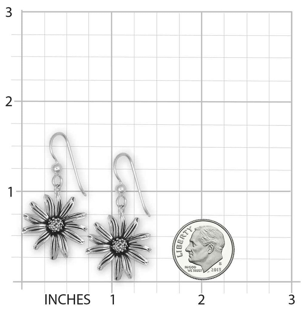 Black Eyed Susan Earrings Jewelry Sterling Silver Handmade Flower Earrings BES1-E