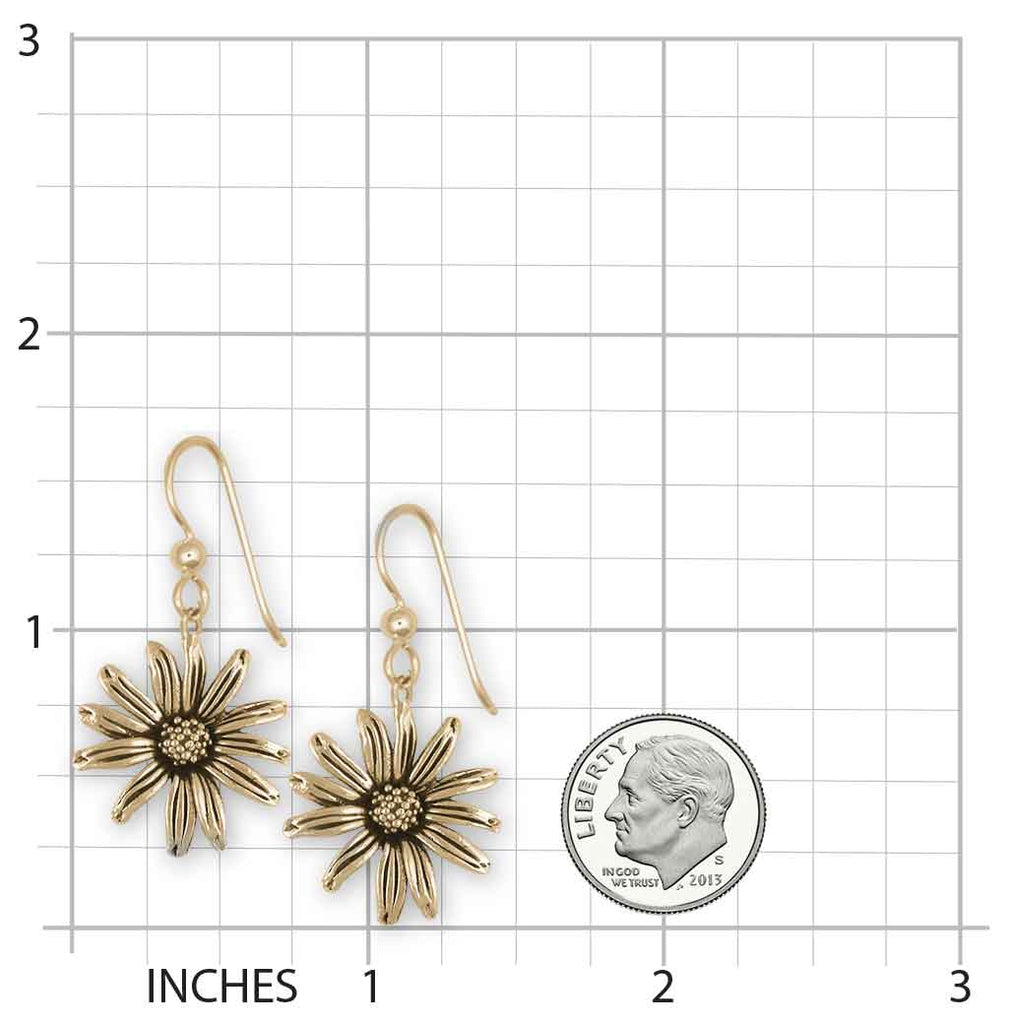 Black Eyed Susan Earrings Jewelry 14k Gold Vermeil Handmade Flower Earrings BES1-Evm