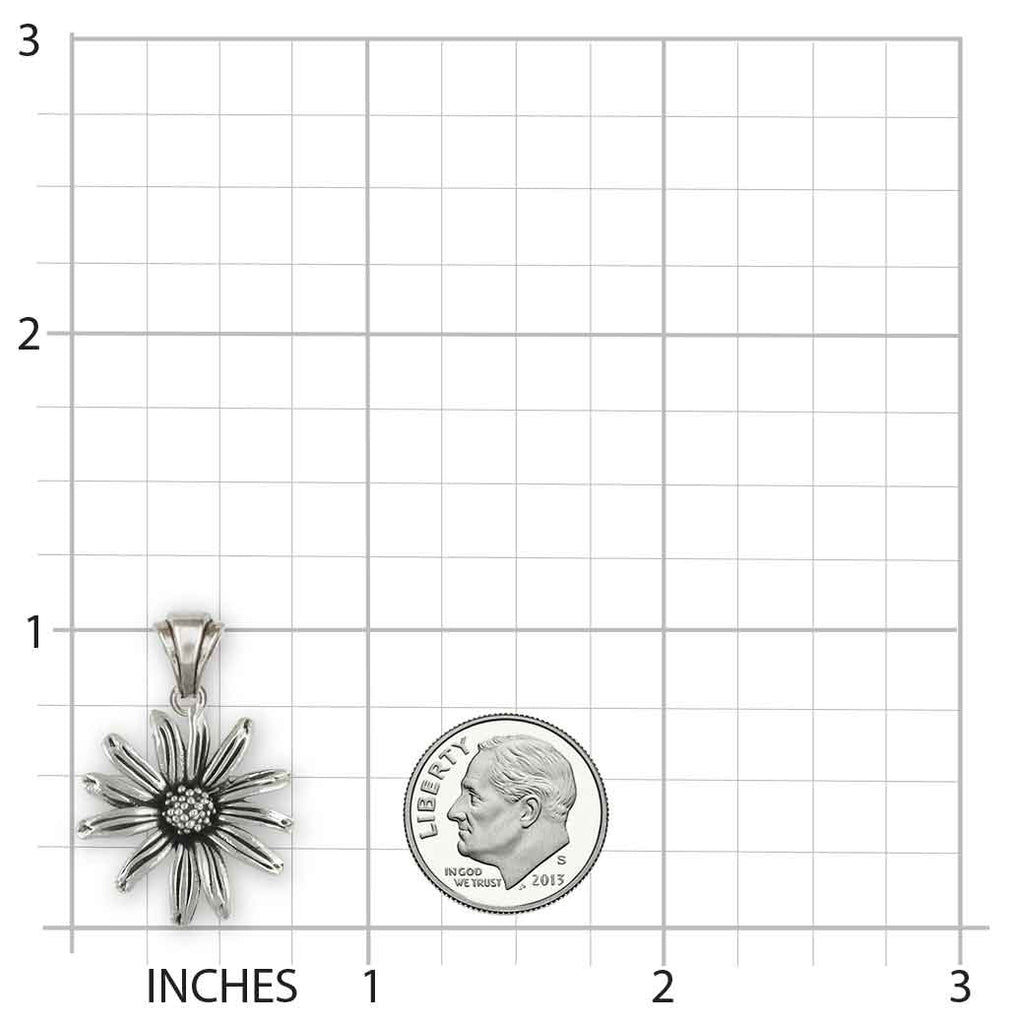 Black Eyed Susan Pendant Jewelry Sterling Silver Handmade Flower Pendant BES1-P