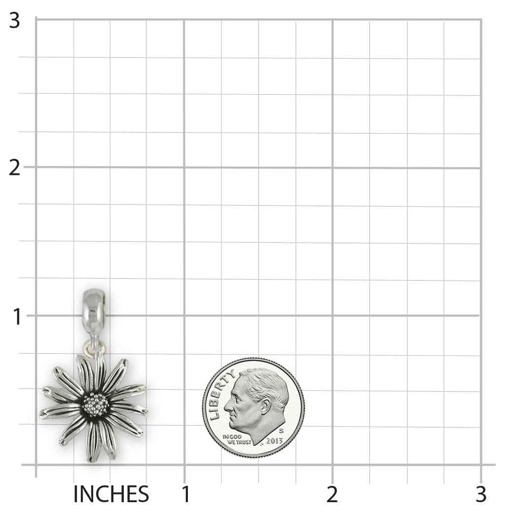 Black Eyed Susan Slide Charm Jewelry Sterling Silver Compatible With Pandora Bracelet BES1-PNS