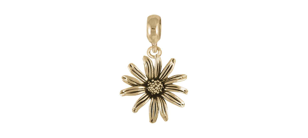 Black Eyed Susan Slide Charm Jewelry 14k Gold Vermeil Compatible With Pandora Bracelet BES1-PNSvm