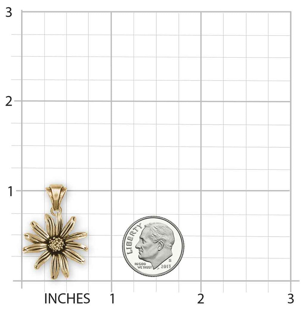 Black Eyed Susan Pendant Jewelry 14k Gold Vermeil Handmade Flower Pendant BES1-PVM