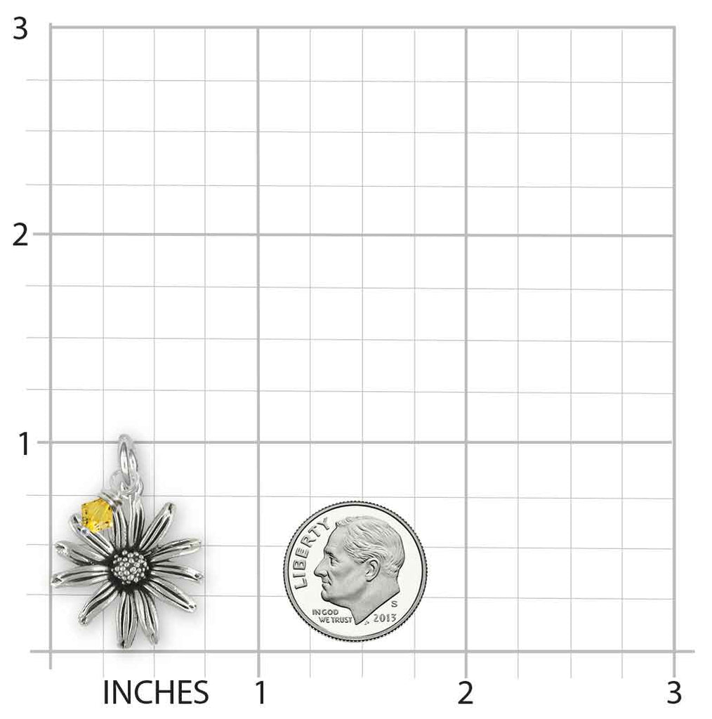 Black Eyed Susan Charm Jewelry Sterling Silver Handmade Flower Charm BES1-BDC