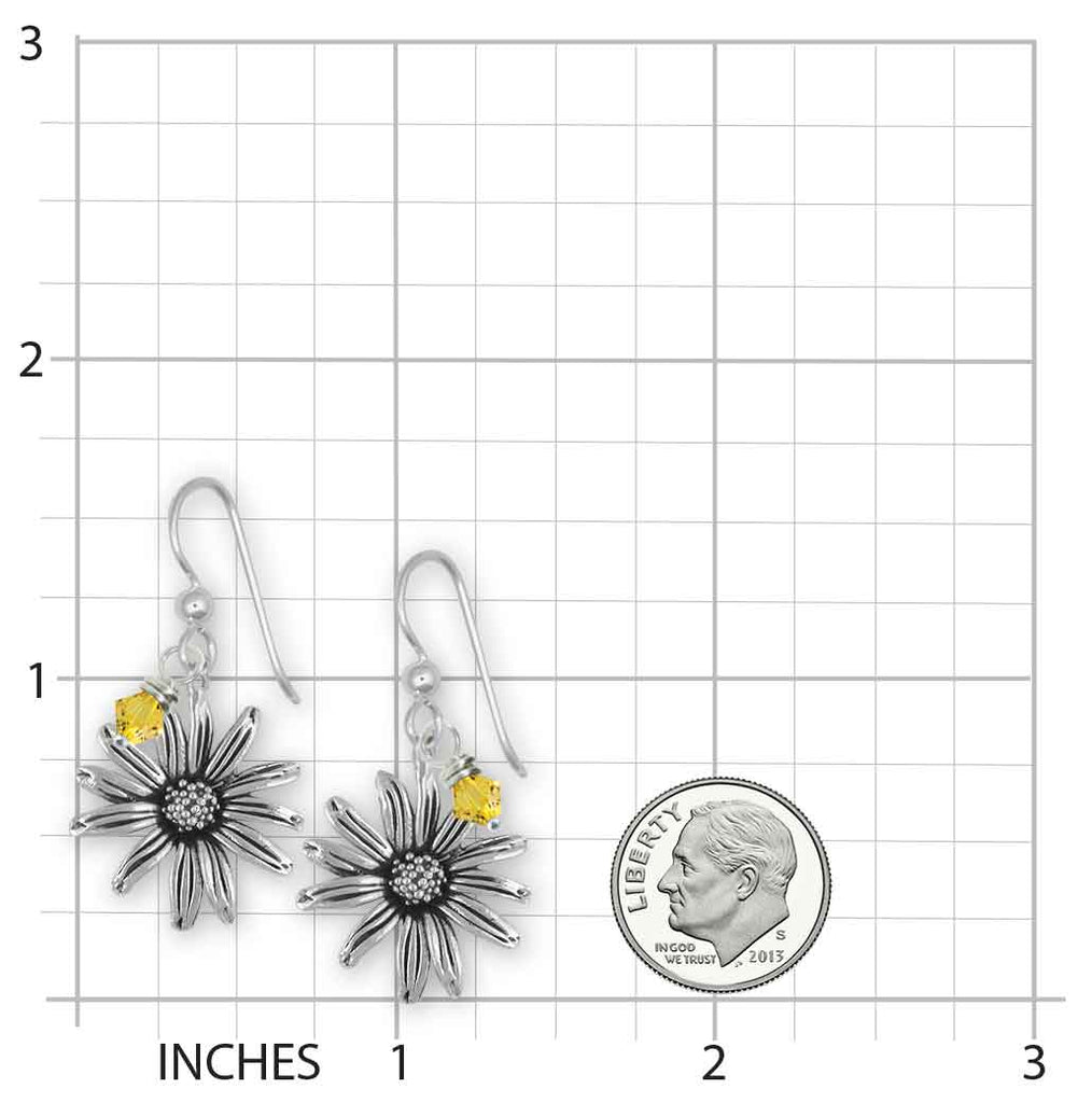 Black Eyed Susan Earrings Jewelry Sterling Silver Handmade Flower Earrings BES1-BDE
