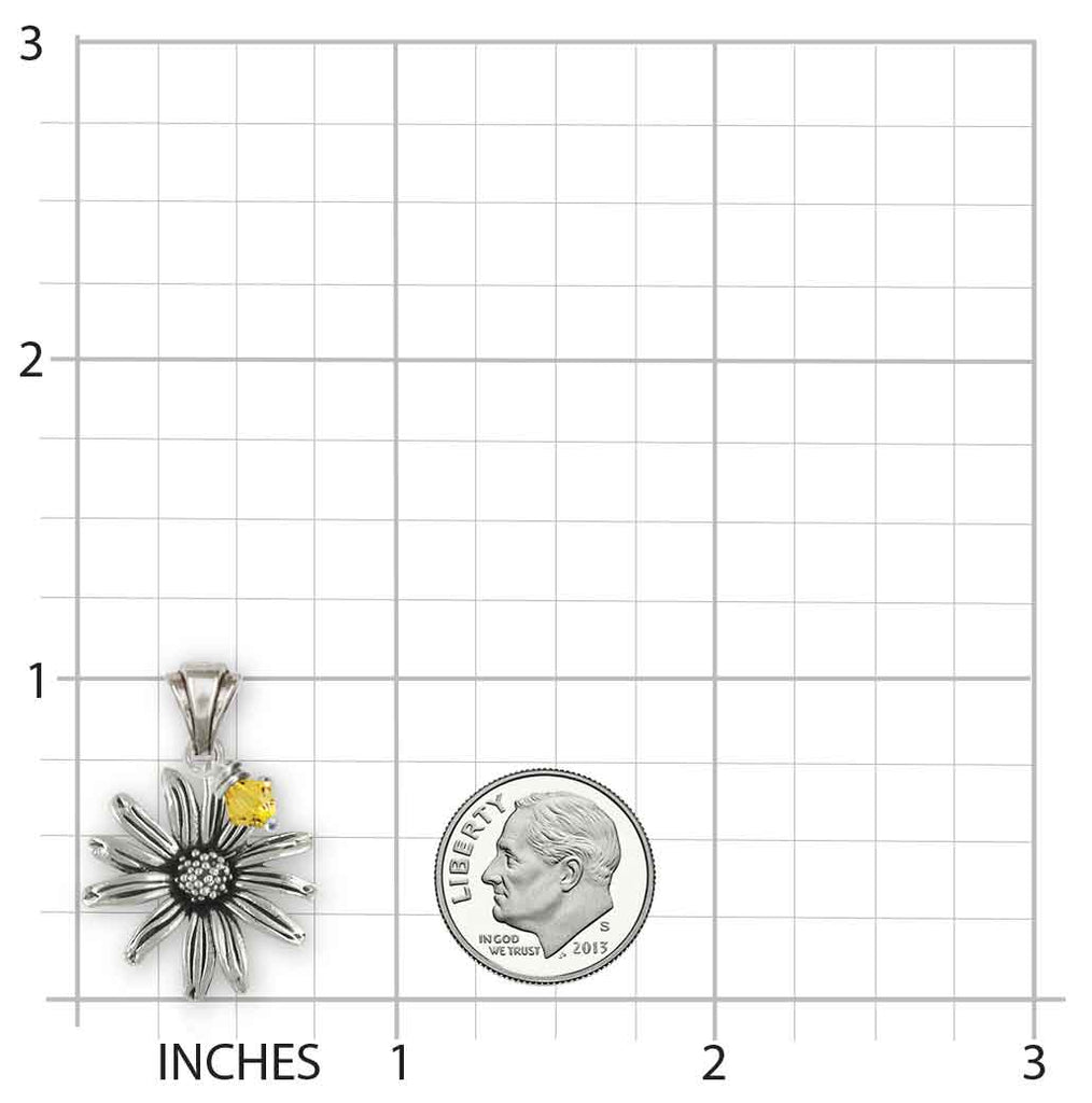 Black Eyed Susan Pendant Jewelry Sterling Silver Handmade Flower Pendant BES1-BDP