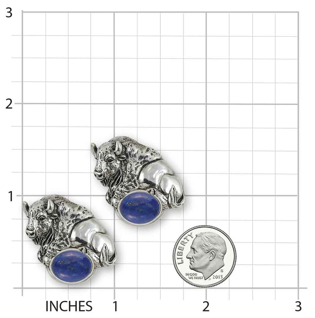 Bison Mans Cufflink Sterling Silver Handmade Buffalo Jewelry  BI12-CLLA