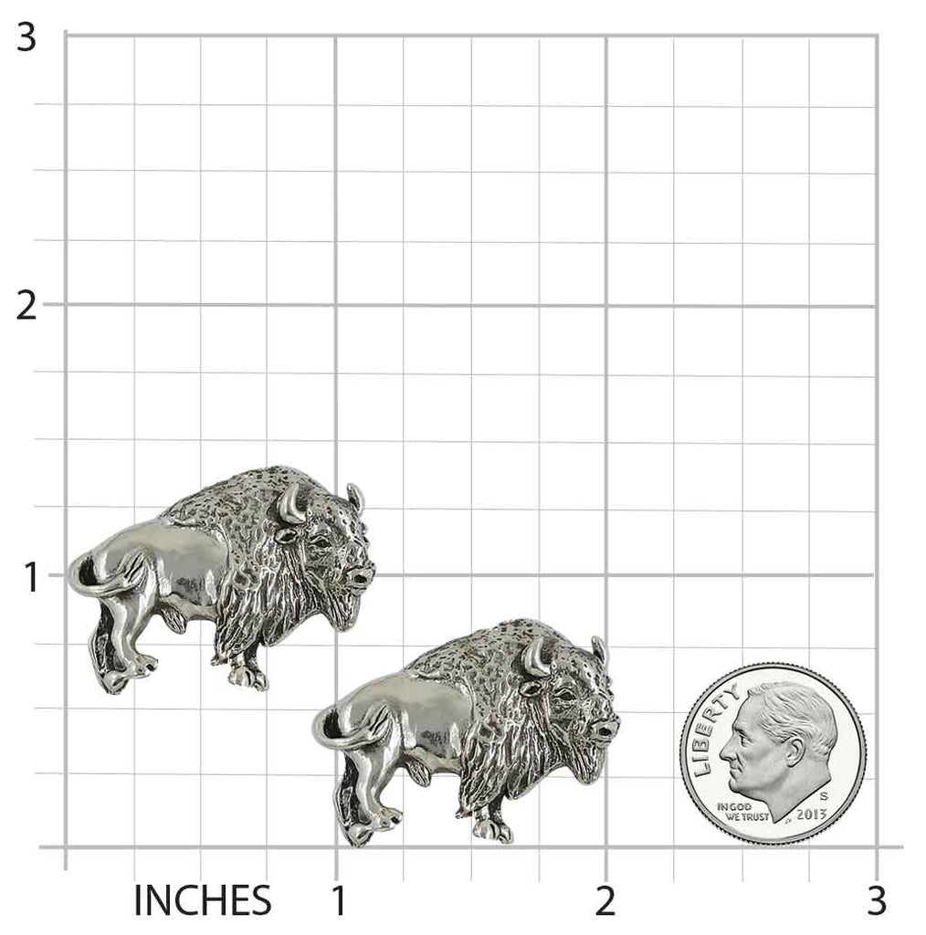 Bison Cufflinks Sterling Silver Handmade Buffalo Jewelry  BIS3-CL