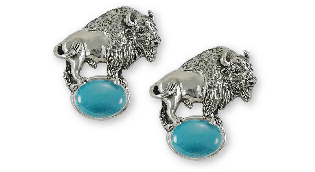 Bison Charms Bison Cufflinks Sterling Silver Buffalo Jewelry Bison jewelry