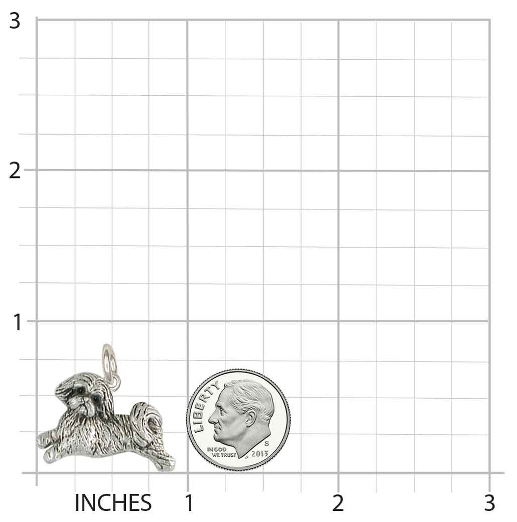 Shih Tzu Charm Handmade Silver Shih Tzu Jewelry SZ22-C