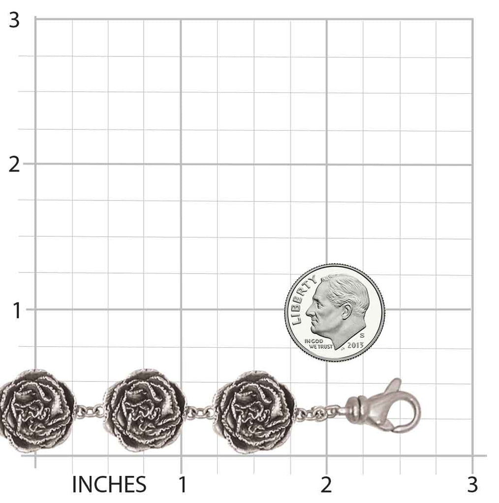 Carnation Bracelet Jewelry Sterling Silver Handmade Flower Bracelet CN1-BR