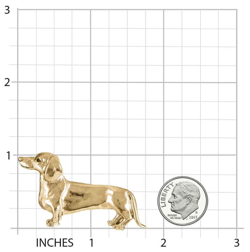 Dachshund Jewelry 14k Yellow Gold Handmade Dachshund Brooch Pin  D53-BRG