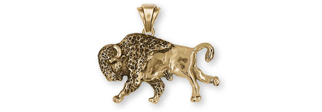 Bison Charms Bison Pendant 14k Yellow Gold Buffalo And Bison Jewelry Bison jewelry