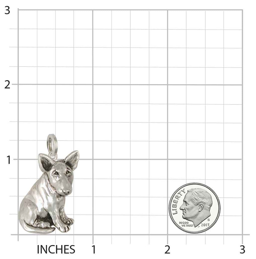 Bull Terrier Pendant Handmade Sterling Silver Dog Jewelry BU9-P
