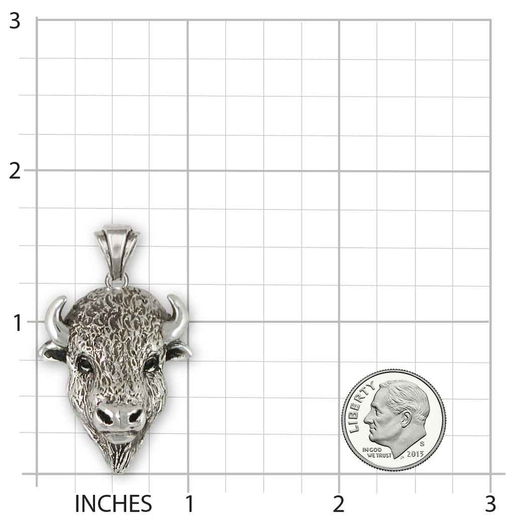 Buffalo Pendant Jewelry Sterling Silver Handmade Bison Pendant BUF5-P