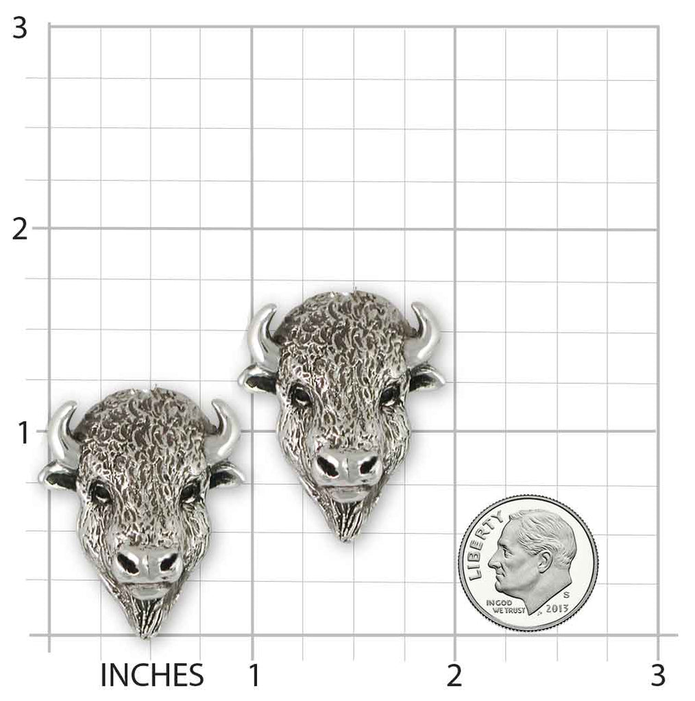 Buffalo Cufflinks Jewelry Sterling Silver Handmade Bison Cufflinks BUF5-CL