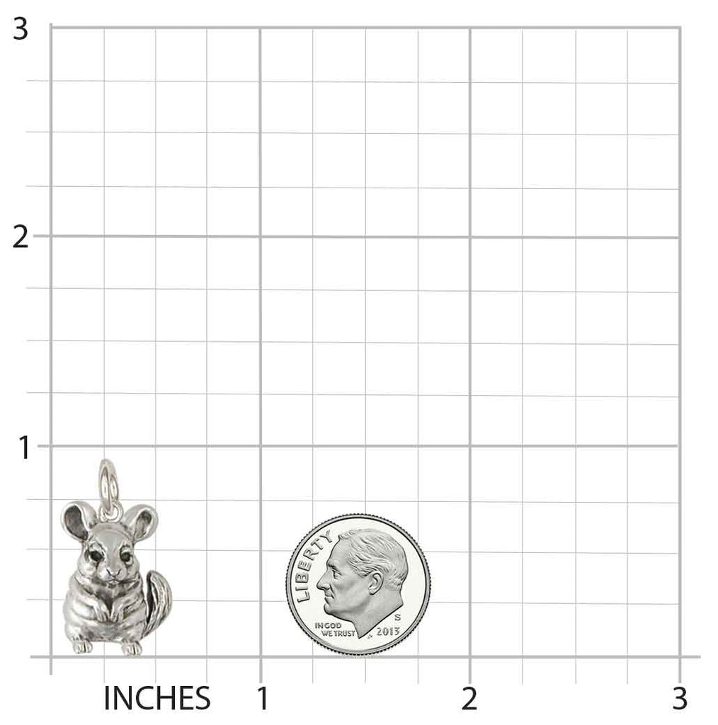 Chinchilla Jewelry Sterling Silver Handmade Chinchilla Charm  CL10-C