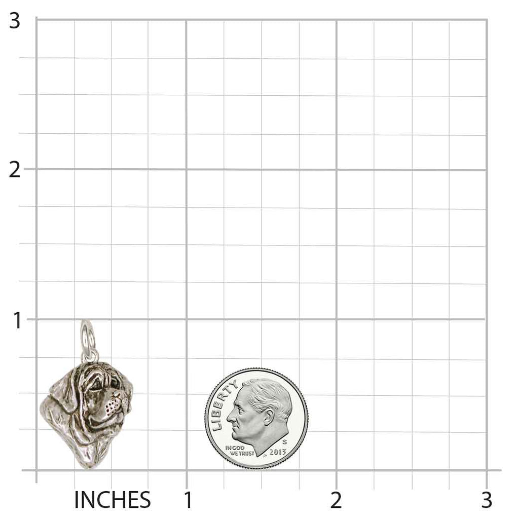 Mastiff Charm Jewelry Sterling Silver Mastiff Charms And Mastiff Jewelry MS1-C