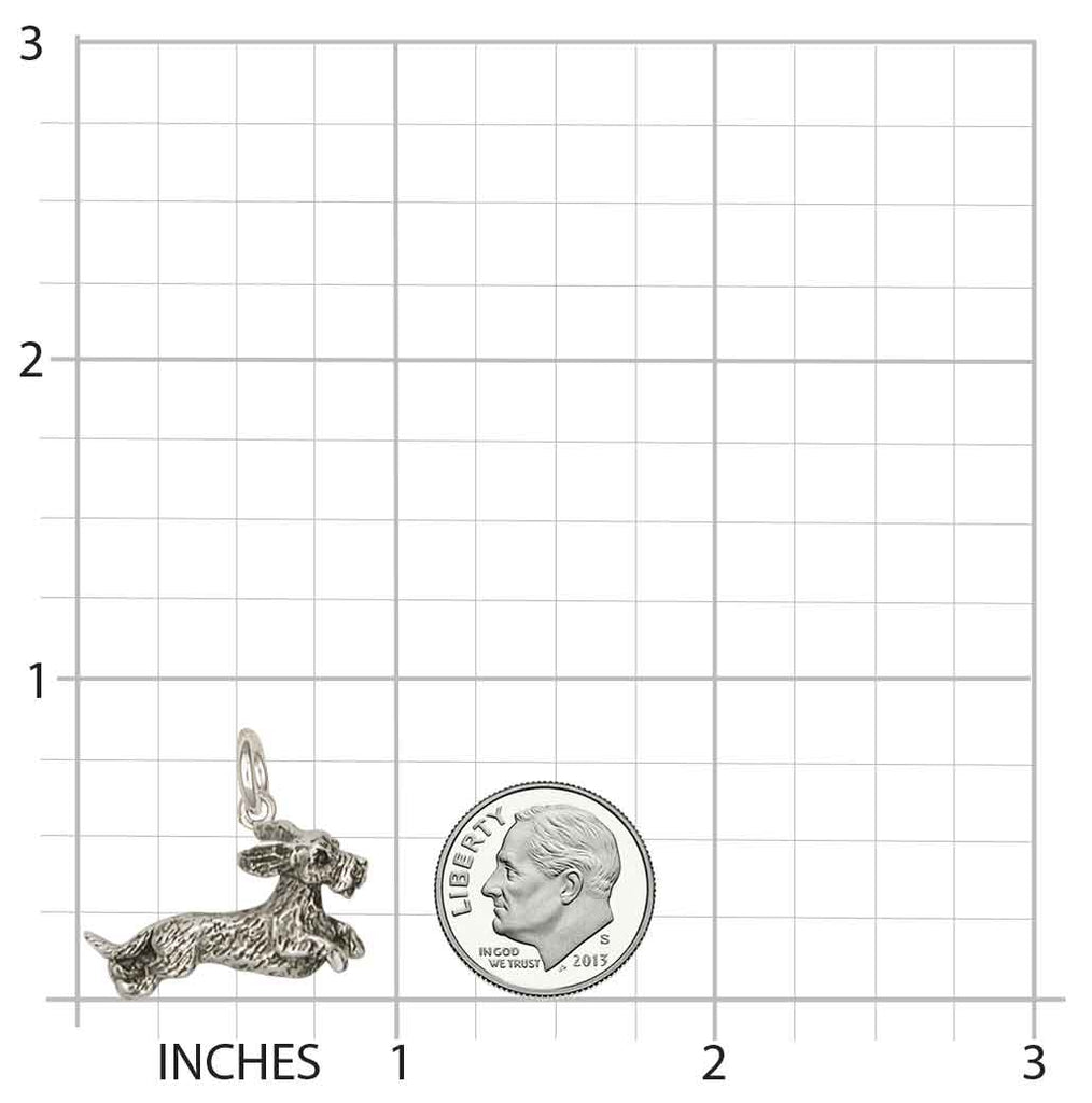Wire Hair Dachshund Charm Jewelry Sterling Silver Handmade Dog Charm WD5-C