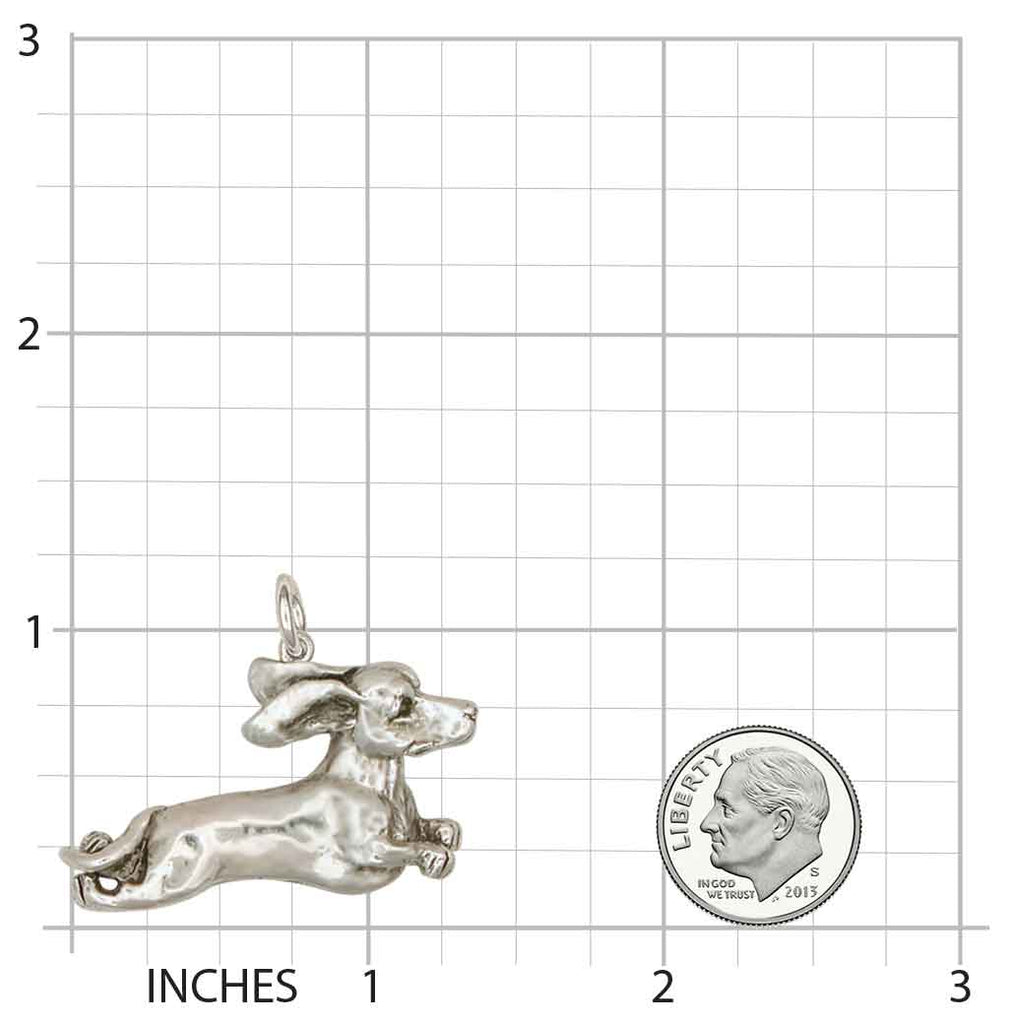 Dachshund Charm Jewelry Sterling Silver Handmade Dog Charm DS6-C