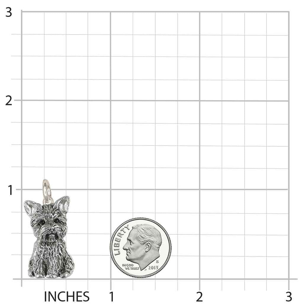 Yorkie Jewelry Sterling Silver Handmade Yorkshire Terrier Charm YK381X-C