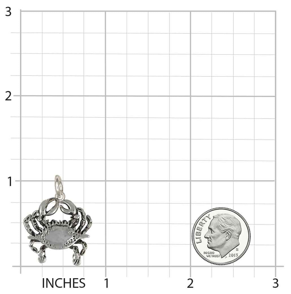 Crab Jewelry Sterling Silver Handmade Crab Charm  CRB1-C