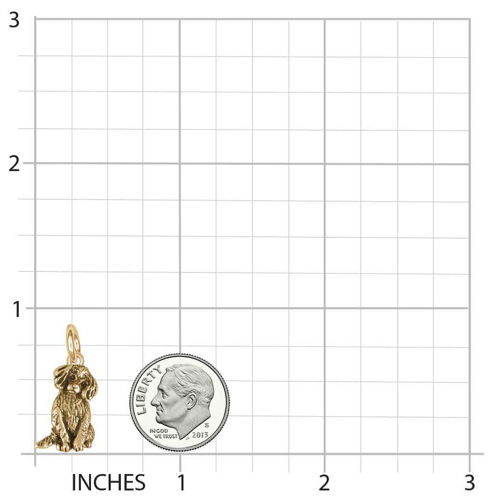 Cavalier King Charles Spaniel Puppy Charm Jewelry 14k Yellow Gold Vermeil Charm CV27-CVM