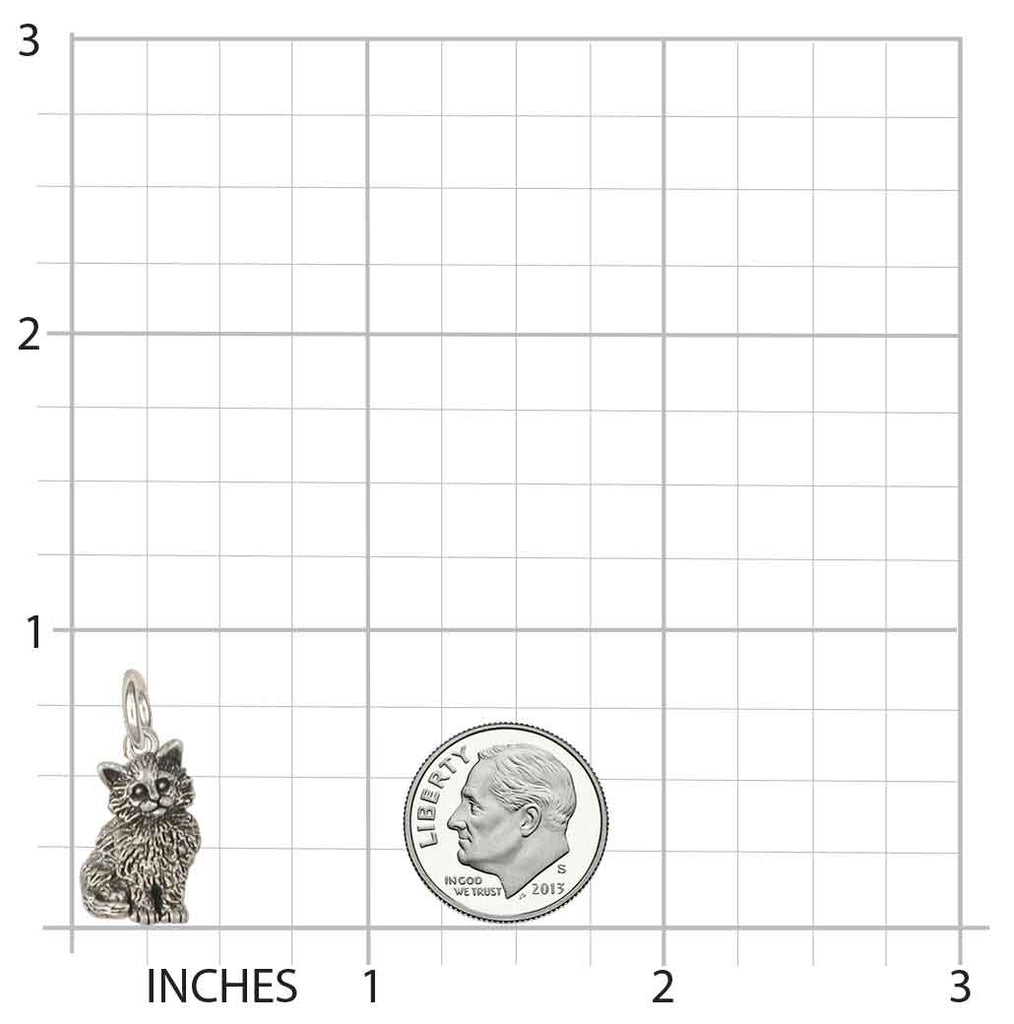 Maine Coon Charm Jewelry Sterling Silver Handmade Cat Charm MN8-C