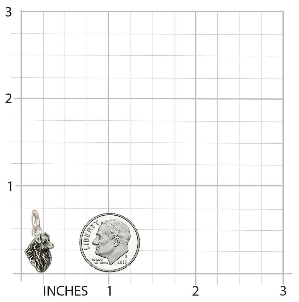 Australian Shepherd Charm Jewelry Sterling Silver Handmade Dog Charm AU13-C