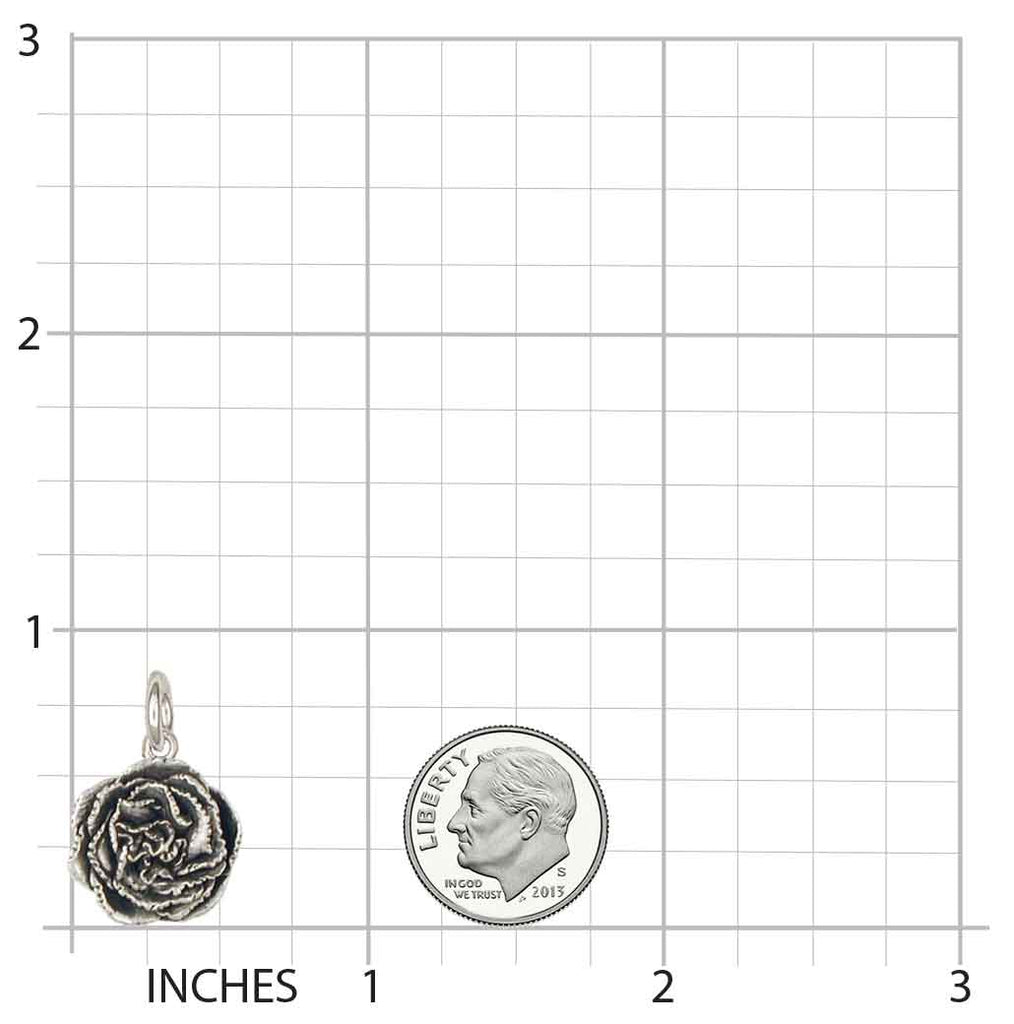 Carnation Charm Jewelry Sterling Silver Handmade Flower Charm CN1-C
