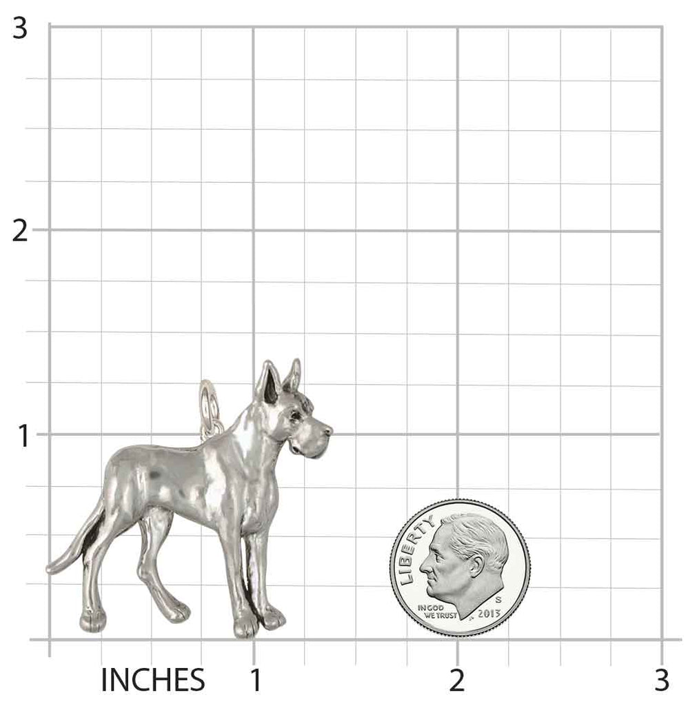 Great Dane Charm Jewelry Sterling Silver Handmade Dog Charm GD8-C
