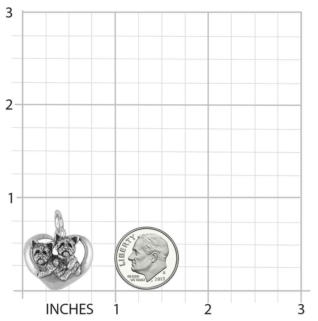 Yorkie Yorkshire Terrier Charm Jewelry Sterling Silver Yorkie Yorkshire Terrier Dog Charm YK32-C