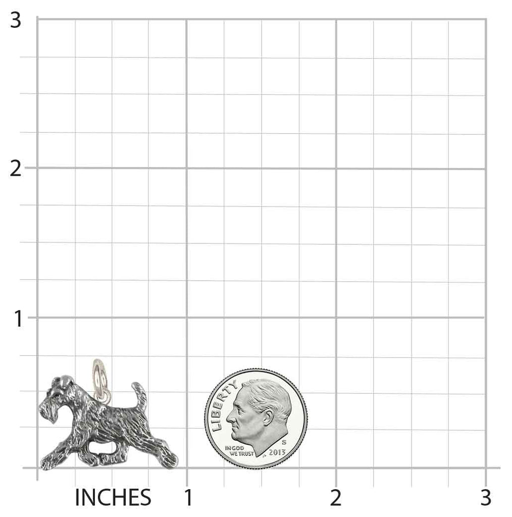 Fox Terrier Jewelry Sterling Silver Handmade Fox Terrier Charm  FXT3-C