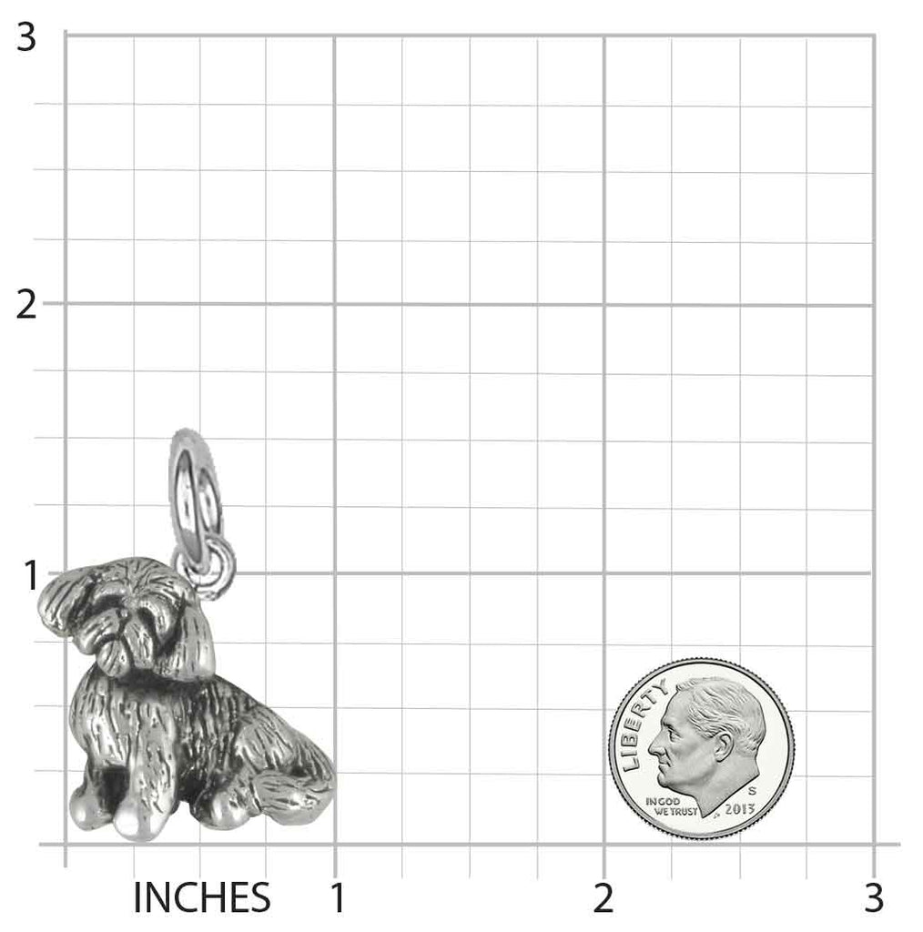 Shih Tzu Charm Handmade Sterling Silver Dog Jewelry SZ30-C