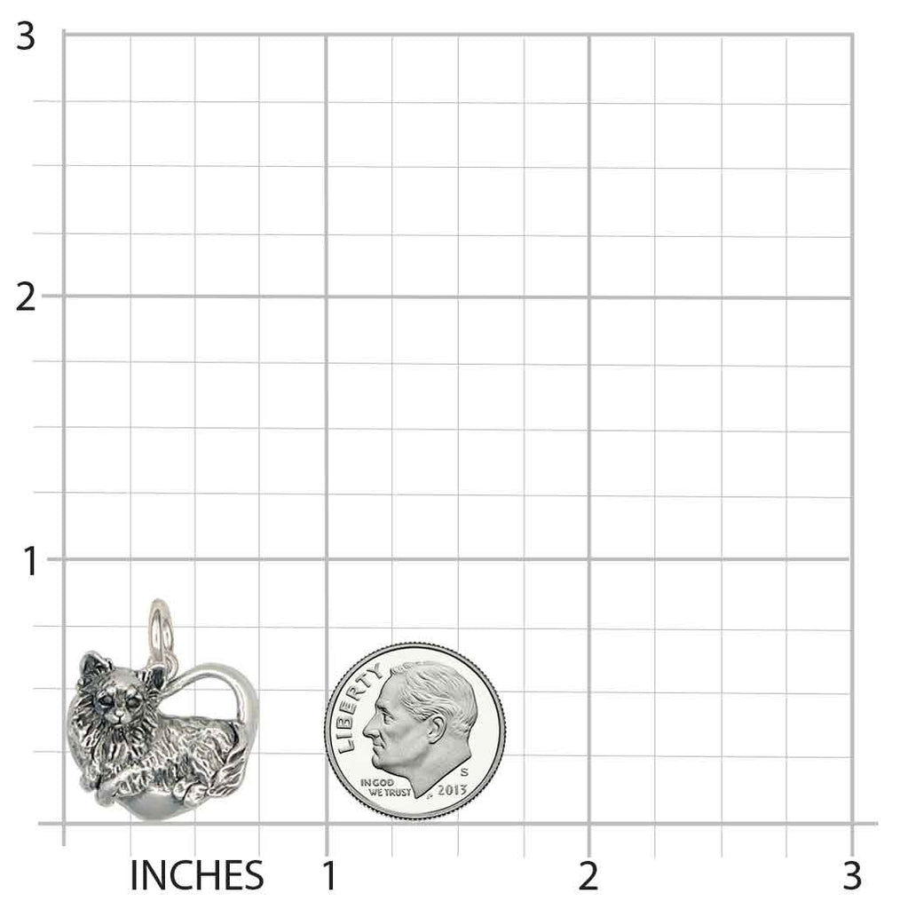 Long Hair Chihuahua Charm Handmade Sterling Silver Dog Jewelry CH58-C
