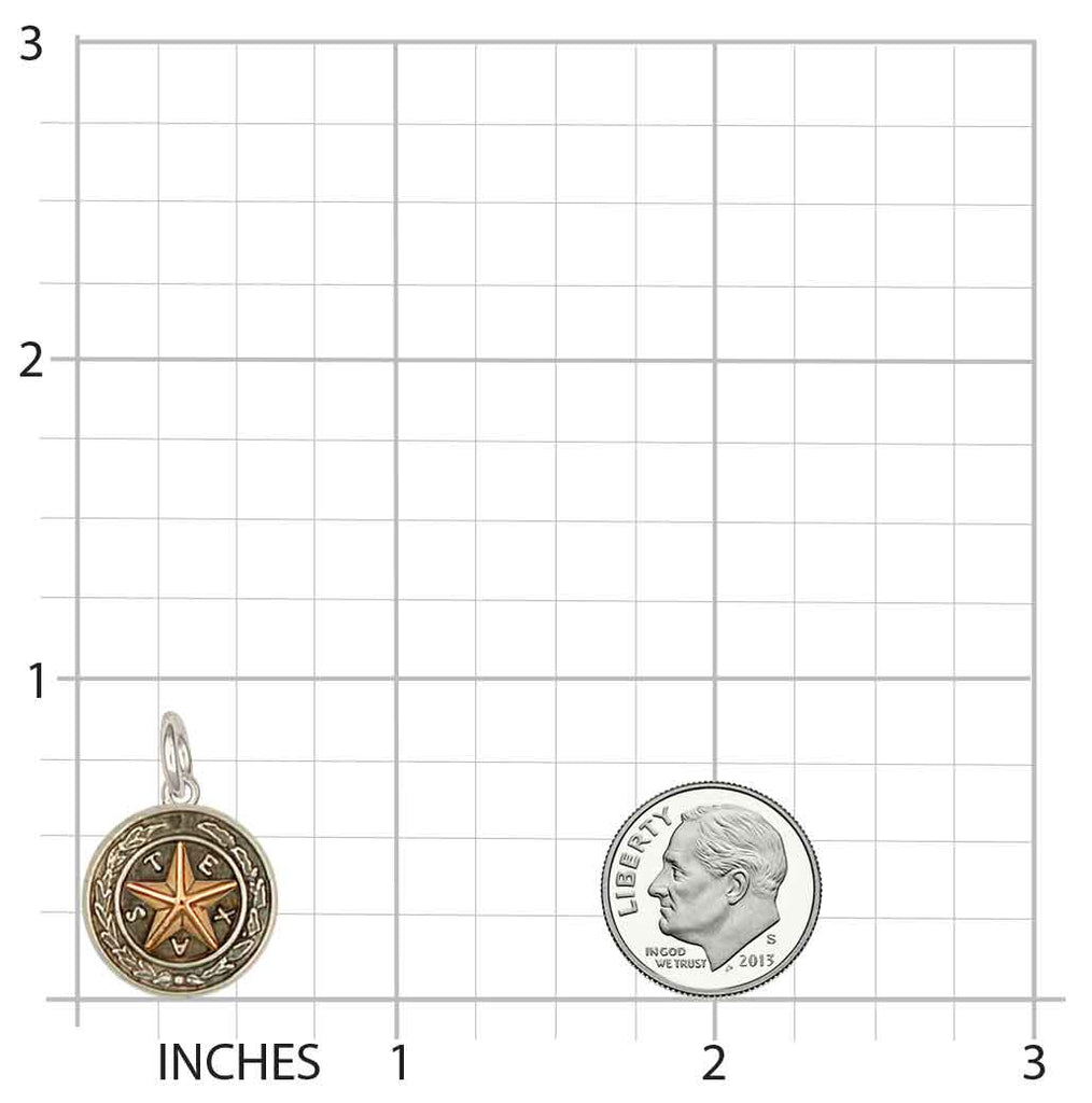 Texas Seal Charm Jewelry Sterling Silver Handmade Texas Charm TX14-C