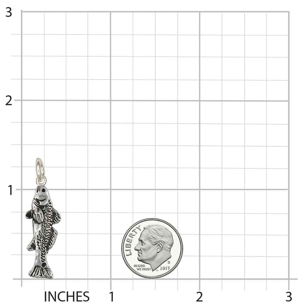 Redfish Charm Jewelry Sterling Silver Handmade Fish Charm RF1-C
