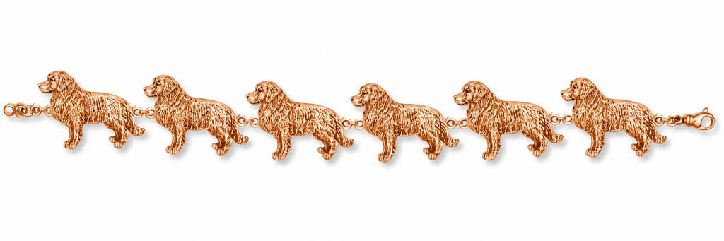 Custom Golden Retriever Link Bracelet - Handmade 14K Rose Gold Vermeil  GR11-BRRVM