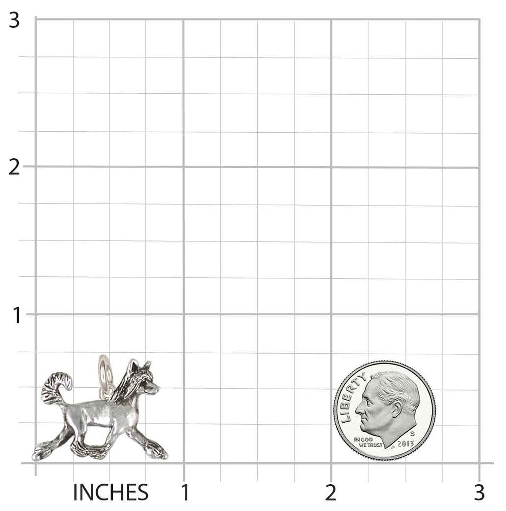 Chinese Crested Charm Jewelry Sterling Silver Handmade Dog Charm CC5-C