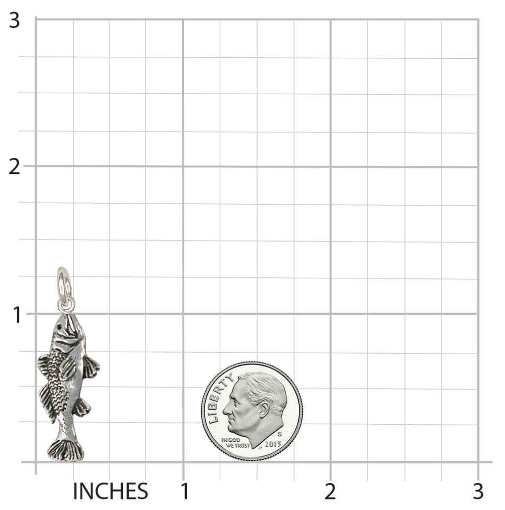 Trout Charm Jewelry Sterling Silver Handmade Fish Charm TU1-C