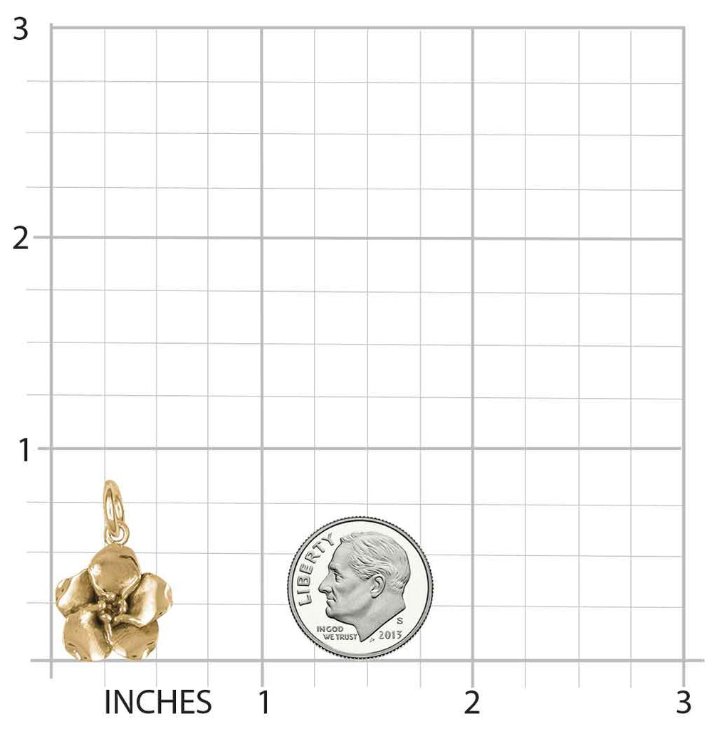 Forget Me Not Jewelry 14k Gold Handmade Forget Me Not Charm  FMN2-CG